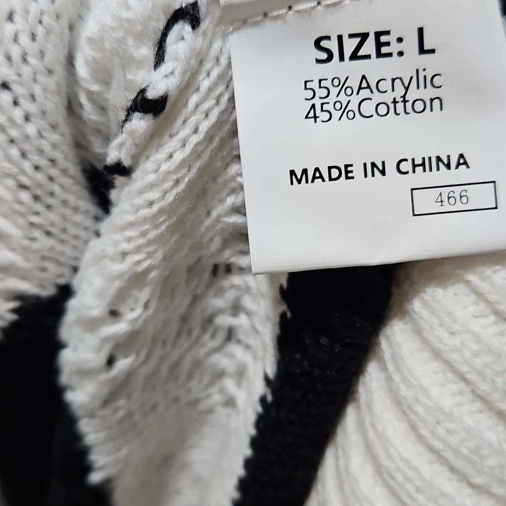 Dokotoo Black and White Striped Sweater Top - Picture 3 of 3